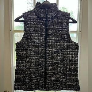 Black and White Puffer Vest